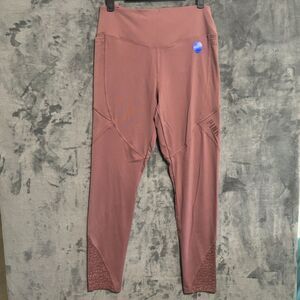 Victoria's Secret PINK Ultimate High Waist Leggings Sz Large Dark Mauve Lace